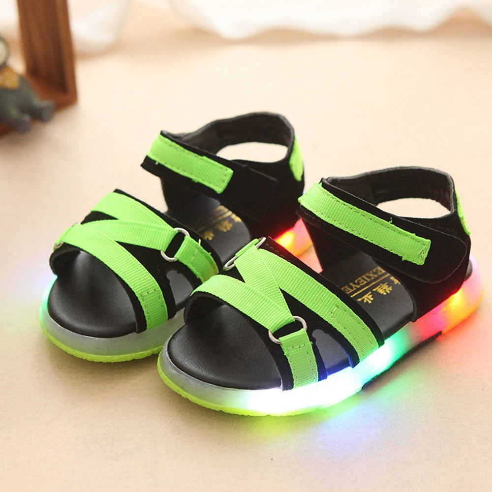 Оптовая продажа костюмы для маленьких мальчиков washablesandal обувь с подсветкой; Обувь малышей и детей постарше летние противоскользящие дышащие женские