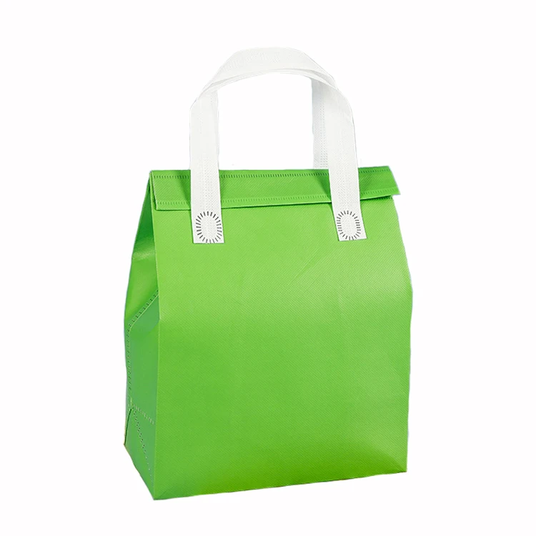 colorful film coated catering take out thermal bag custom logo aluminum foil cooler bag non woven portable lunch bag