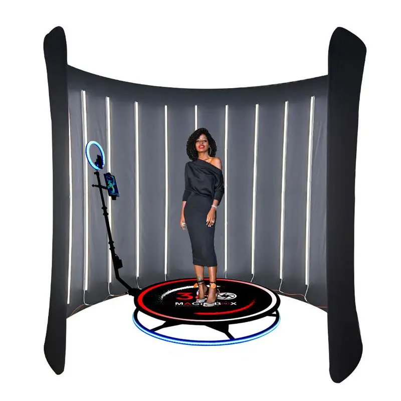 Customized Black cube tent for Wedding Party photo booth Enclosure frame inflatable photo booth backdrop