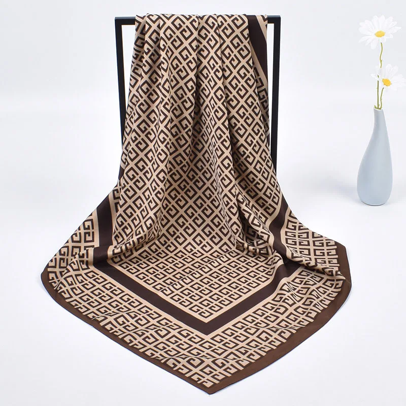 Wholesale Ladies Square Silk Scarf Luxury New Designer Head Scarfs Styles Women Silk Scarves Hijabs