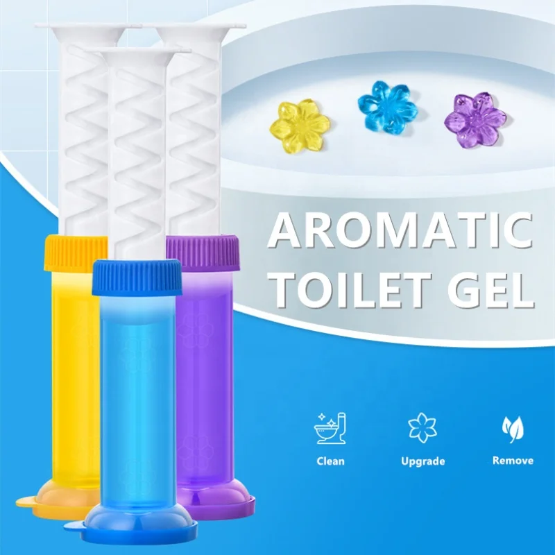 Solid Lavender Aromatic Flowers Air Freshener Deodorant Toilet Gel for Home and Hotels Plastic Household Cleaner