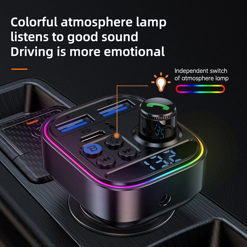 Fast Charging Dual USB Car Mobile Phone Charger Fm Transmitter Car MP3 Player car android player T18
