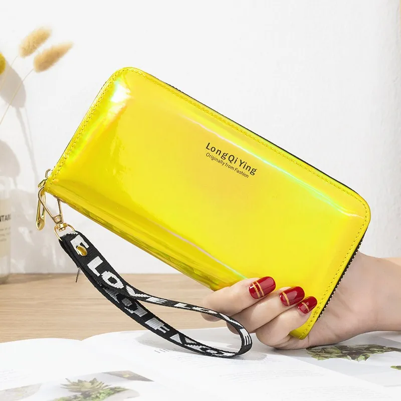 Top Sale Wholesale OEM Stock Credit Card Women Purses Long Style Student Laser PVC Holographic Wallet