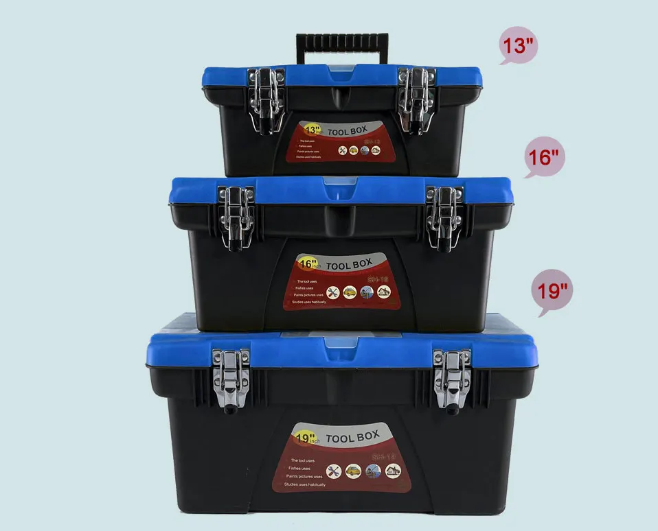 16 inch tool box large-capacity for storage tools with handle portable organizer