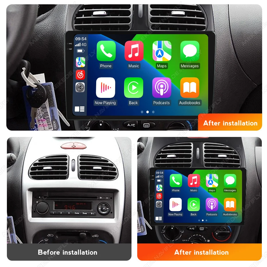 Автомагнитола MEKEDE MS Android gps-навигация 8 ядер ГБ 256 для Peugeot 206 2004 2008 ADAS DVR TPMS