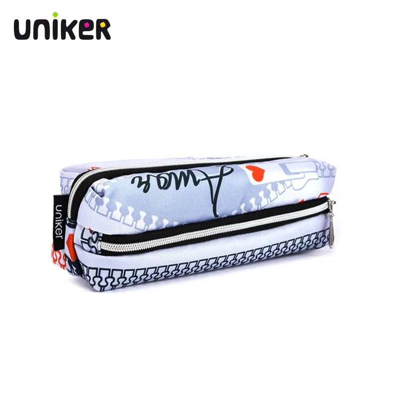 UNIKER 3 Layers Stationery Pouch Pencil Case With Pocket