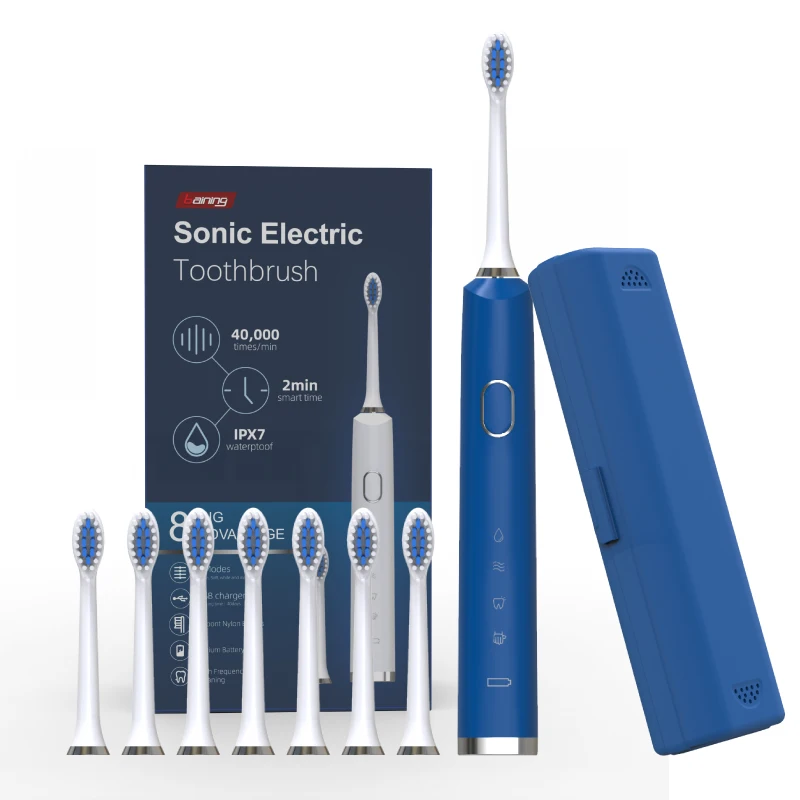 HONGLONG HL618A Дюпон США зубные щетки с мягкой щетиной для жениха линией интерфейса USB дорожный ящик для взрослых перезаряжаемая Ультразвуковая электрическая зубная щетка 8 шт./компл.
