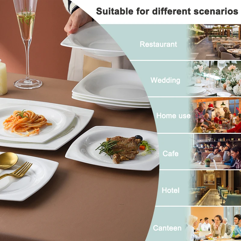 Low price customized logo/printing luxury bone china dishes and plates porcelain ceramic dinner plates dinnerware set