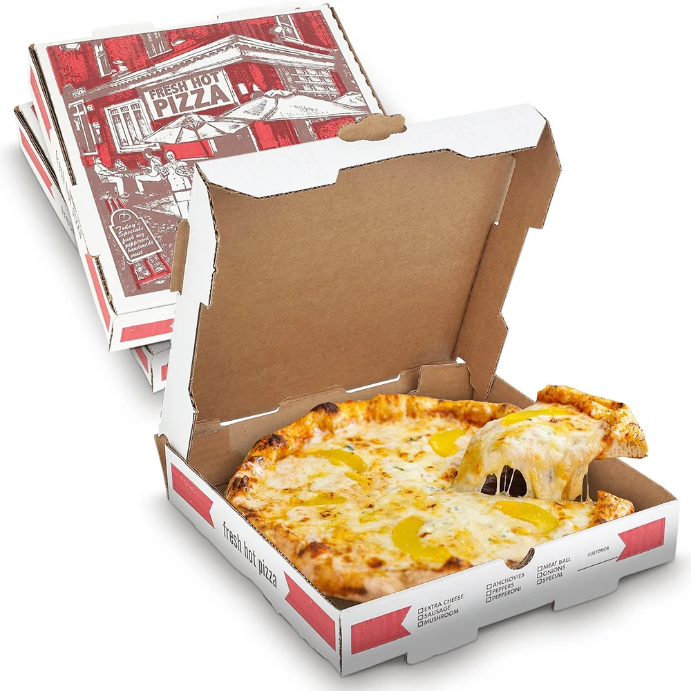 Powerful Manufacturer Custom Printed Pizza Box Wholesale Pizza Tray Paper Packing Boxes 12 Inches Pizza Box