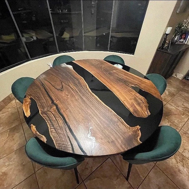 Ready To Ship Product Modern 120*60*75Cm Cycle Marine Decoration Wood Table Haute En Cookware Tables Resin Epoxy