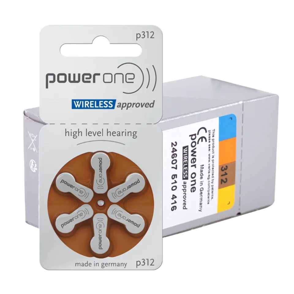 Powerone1.45V A312 P312 170 мАч цинковый воздушный слуховой аппарат батарея