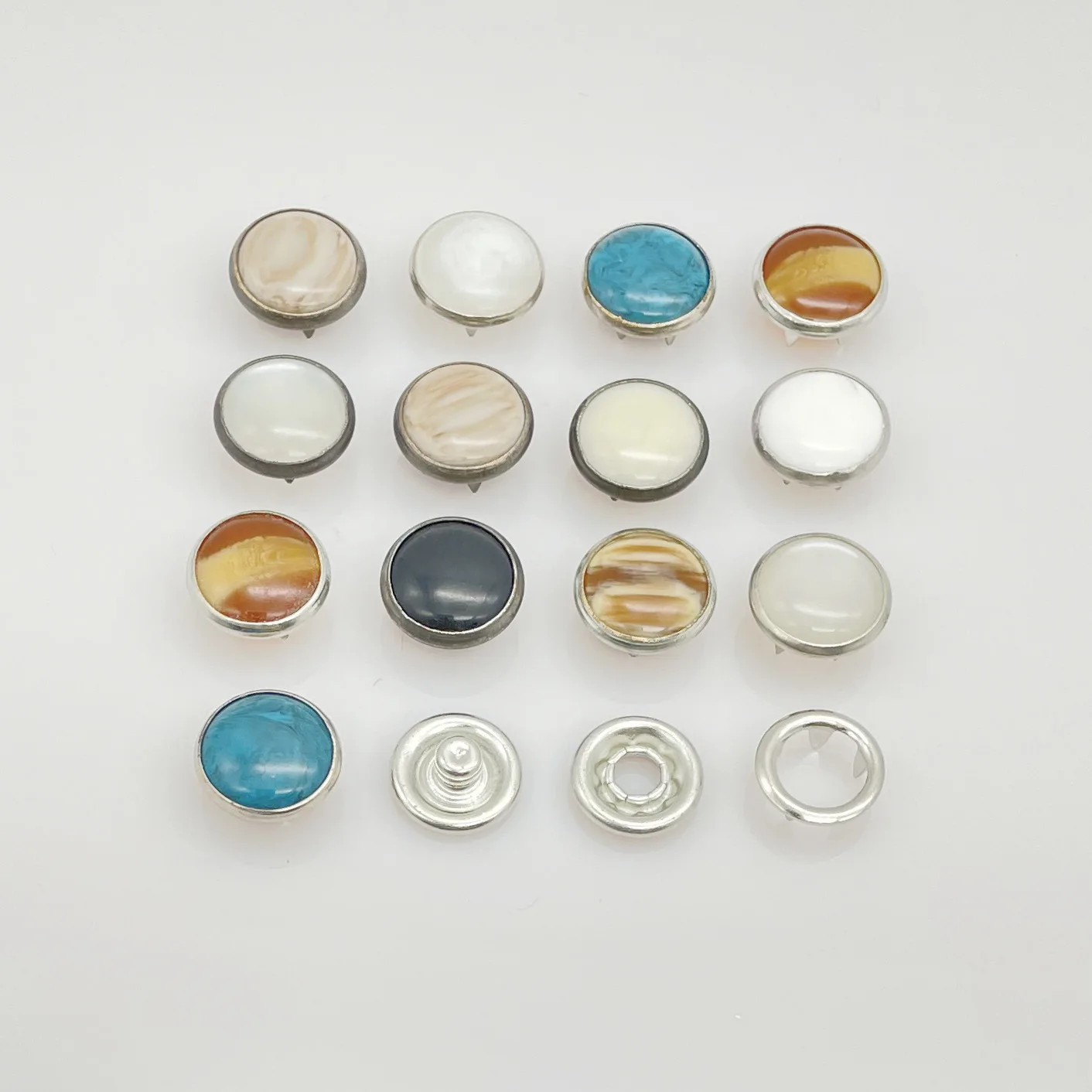 Factory Supply 7.5mm 8.5mm 9.5mm Stainless Nickle Snap Ring Button Prong Snap Button for Jackets