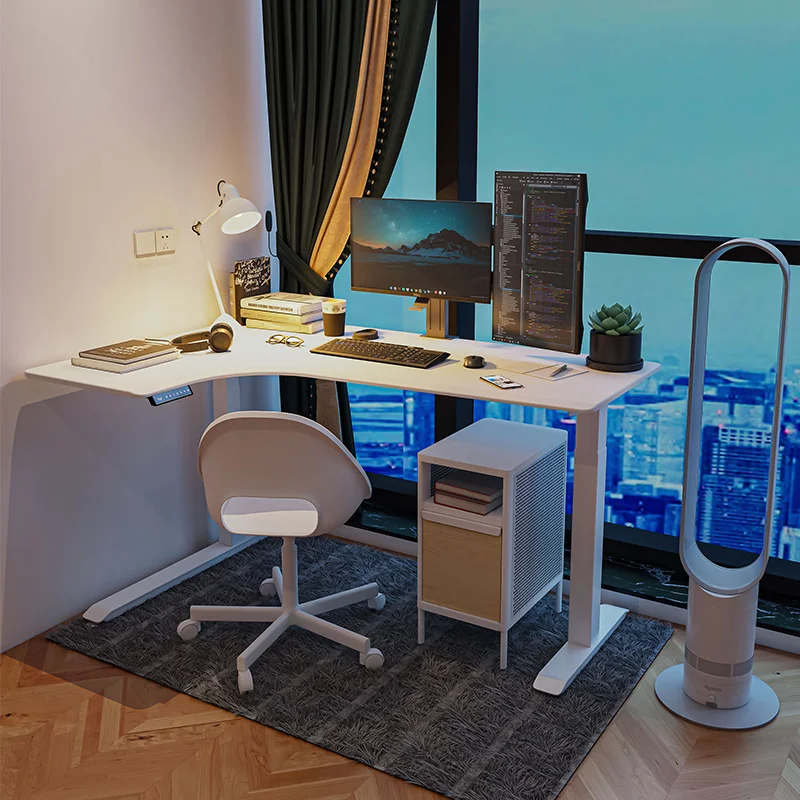 Эргономичный двухмоторный офисный стол, роскошный регулируемый по высоте умный стол с подставкой, рама для стола, электрический стол