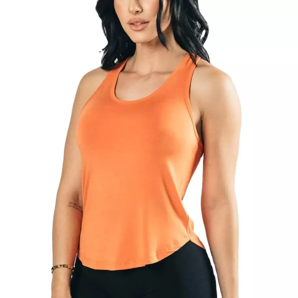 Wholesale Custom Logo Summer Plain Basic Knit Sleeveless Tank Top Gym Workout Vest For Women