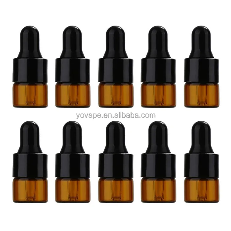 Fast shipping & free sample Mini size clear amber 1ml 2ml 3ml 5ml massage essential oil dispensing glass dropper pipette bottle