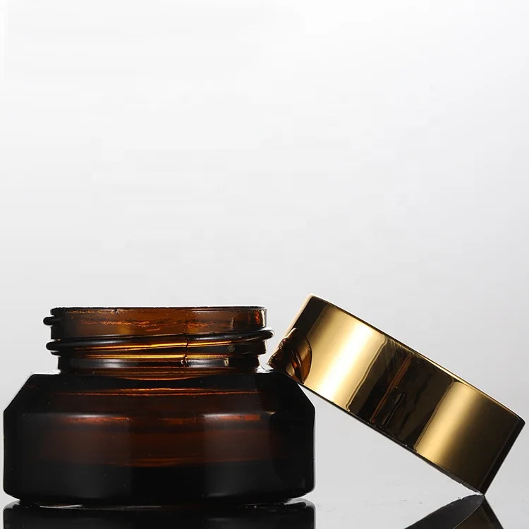Inclined shoulder amber glass bottle 15ml 30 ml 60 ml 100 ml 120 ml brown glass bottle and 15 g  30 g 50g glass jar for cosmetic