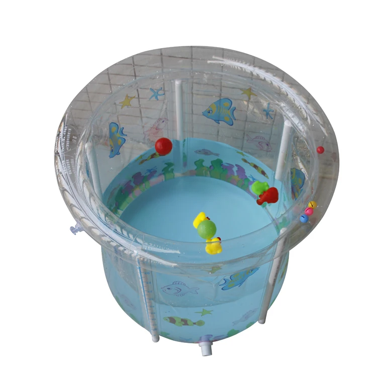 Прозрачная ПВХ портативная складная надувная Детская ванна плавательная бочка