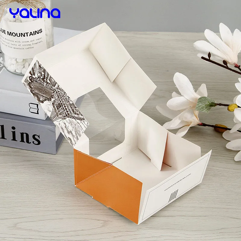 wholesale transparent clear PVC printing paper gift package tall cake box with window