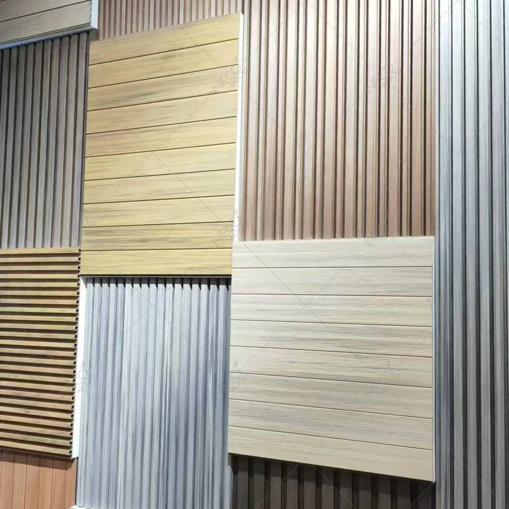 Necowood Outdoor Wpc Wall Ceiling Planks Hardwood Teak ASA Wall Panel