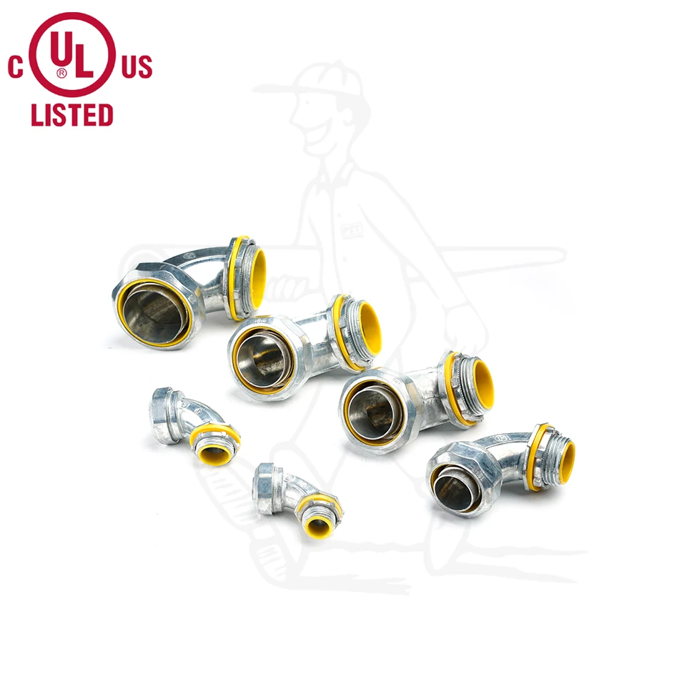 90 Degree Angle Liquid Tight Flexible Conduit Connector UL Listed