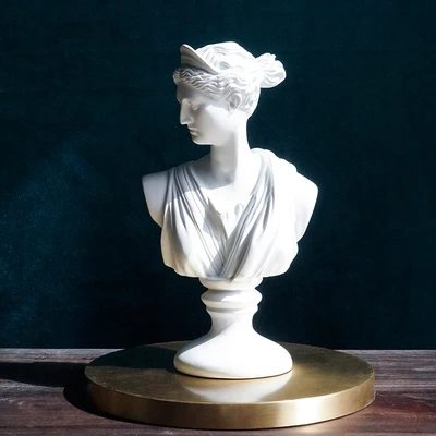 
Custom polyresin white sculpture Apollo bust head statue 