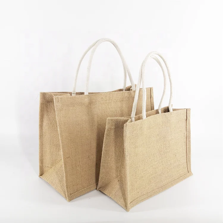 
China factory outlet big size custom logo burlap jute tote bag 