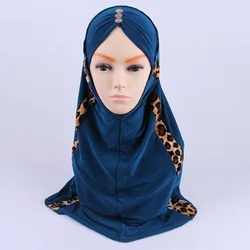 A 281 Hot Sale Lady Scarf Head Wraps Shawls Arab Turban Hats Elastic Ethnic Scarves Veil Muslim Women Splicing Hijab
