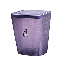 Plastic Rectangle Press Lid Waste Bin Set of 2 Garbage Bin For Bathroom Corner