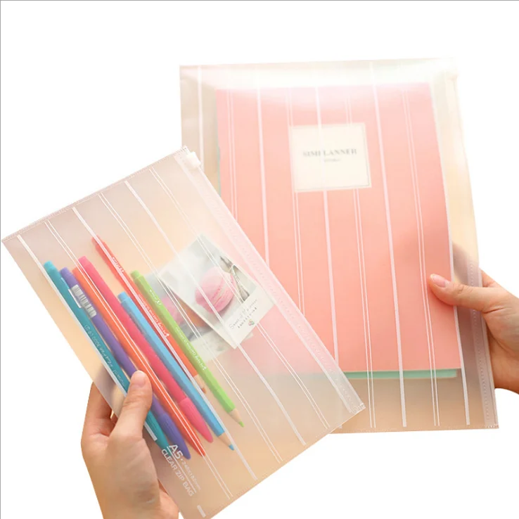
Receive Zipper File Bag A4 Size Document Bag Transparent File Folder Bag  (1600178943653)