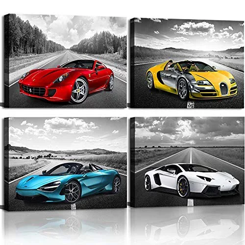 Decorative Painting Custom Retro Big Size Canvas Posters and Prints Nordic Modern Car Picture Wall Art Living Room Home Acrylic