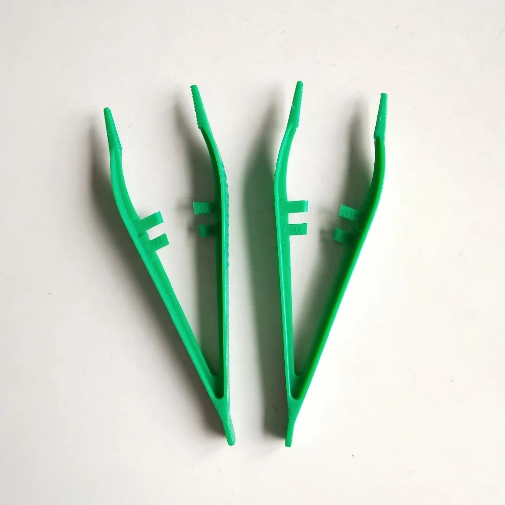 Medical product Plastic Forceps green color hot sell 11.2cm length