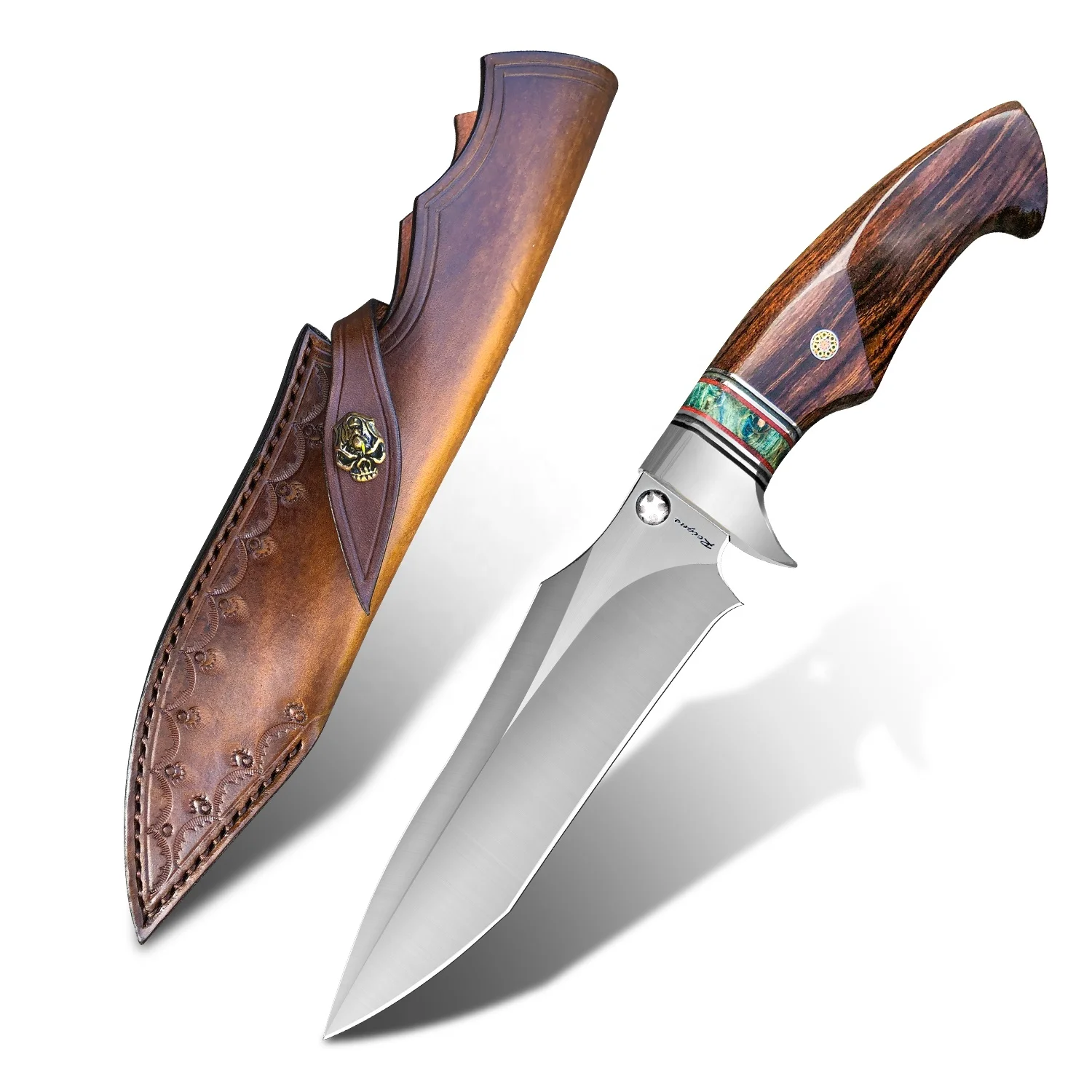 Handmade Ironwood DC53 Steel Fixed Blade Hunting Knife for Outdoor Survival