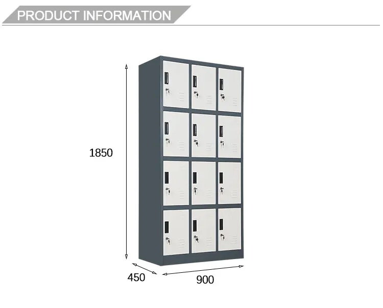 Detachable 12 doors metal wardrobe gym locker with high quality