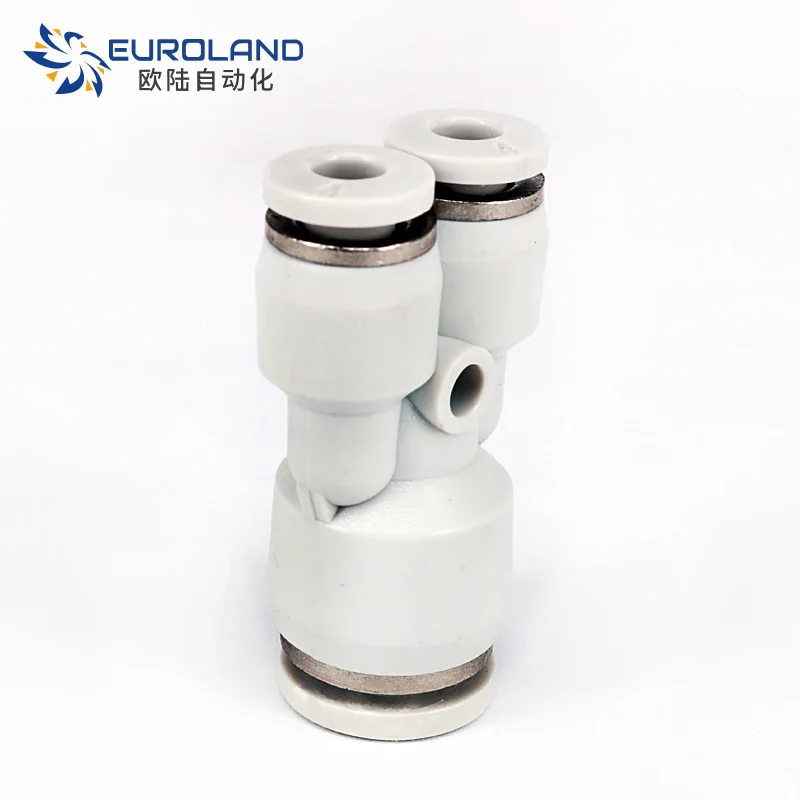 China Factory Supply Plastic Quick Connector Air Fittings Union Y Fitting Pneumatic