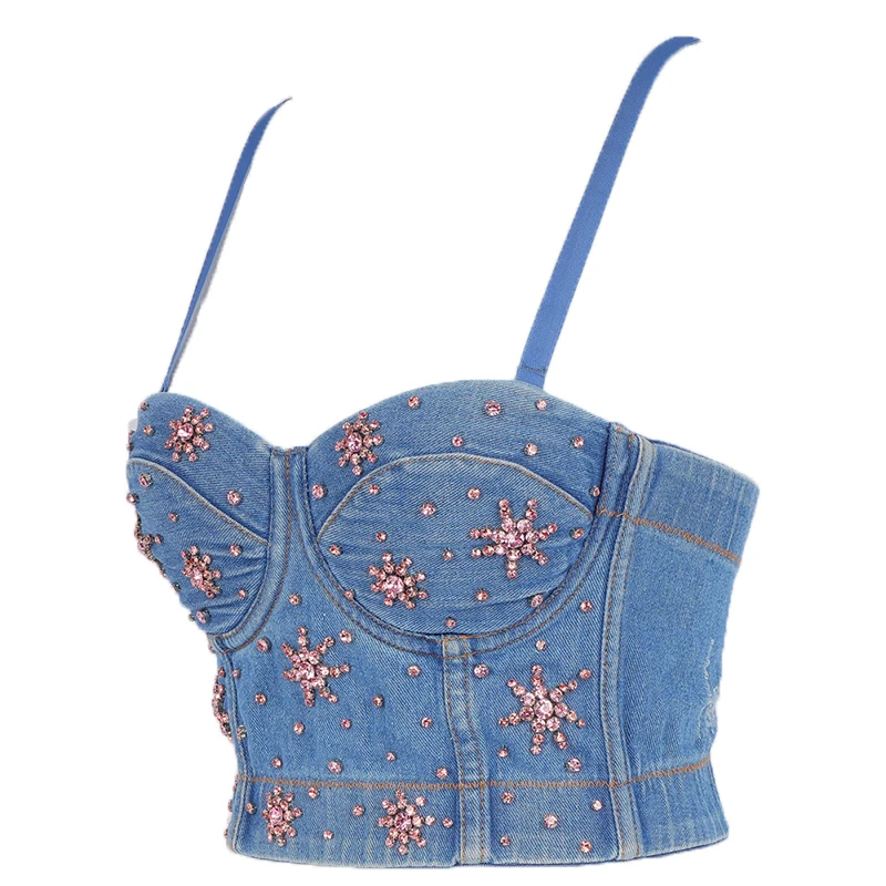 Wholesale fashion Pink Diamond decoration Back buckle Sling Cowboy corset women party dress