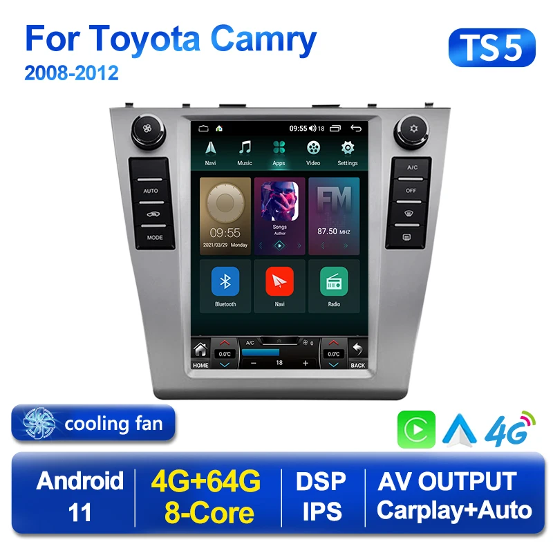 MEKEDE For Toyota Camry 2008 2009 2010 2011 2012 Tesla vertical screen Multimedia Stereo Car Radio DVD Player Navigation GPS BT