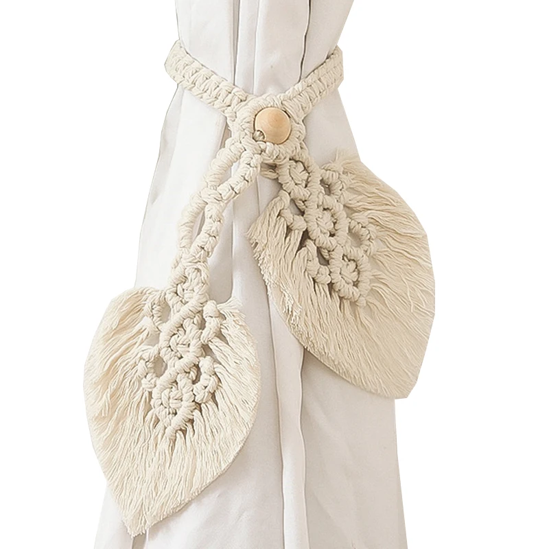 Curtain Decorative Holdbacks for Rural Style Drapery Natural Cotton Curtain Tiebacks Village Style Curtain Holdback Rope