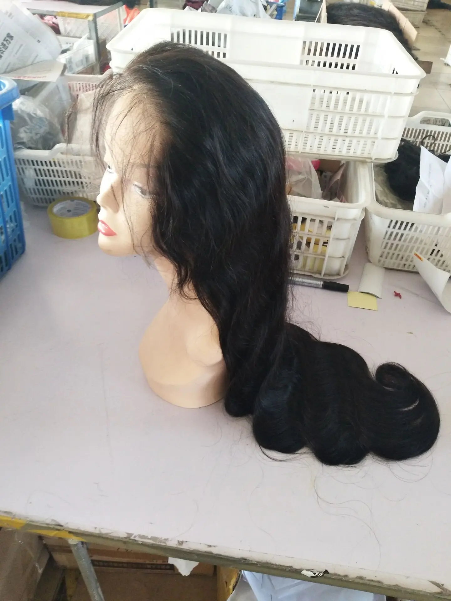 best sale front lace human hair wig body wave virgin in stock