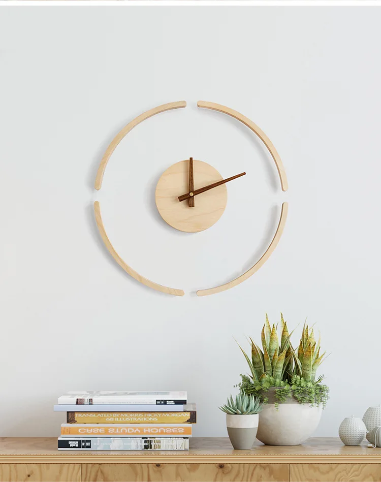 14Inch 42cm antique style modern Nordic wooden home bedroom decoration wall clock