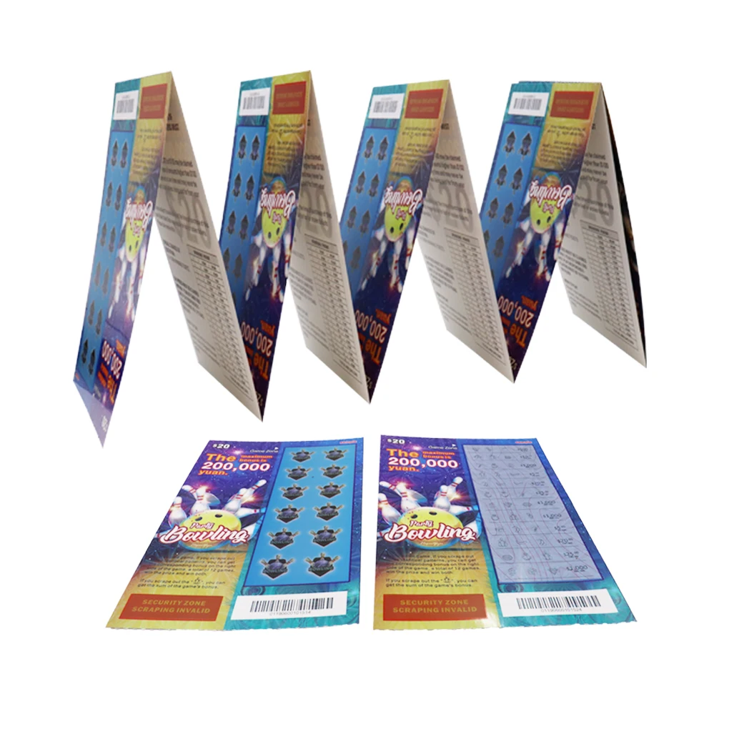 Factory direct sale lottery numbers digital prinating Black Core Paper Custom Sizes design winning lottery tickets