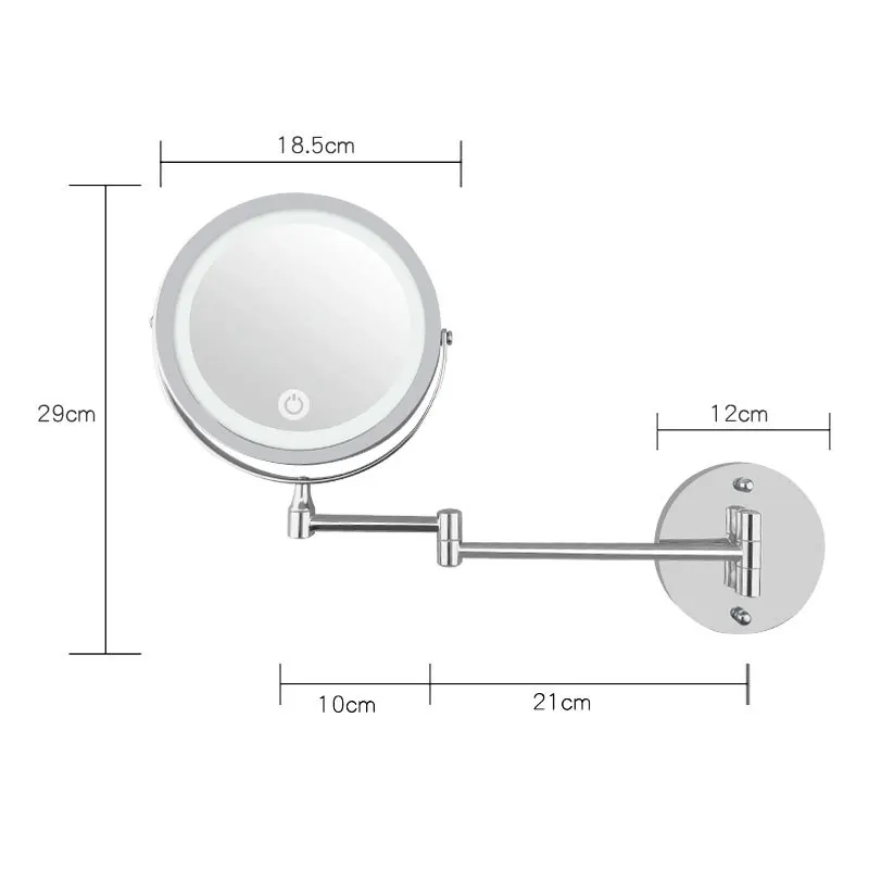 Bathroom 3X Magnifying Glass Mirror Two Sided Swivel Cosmetic Wall Mounted Mirror best quality