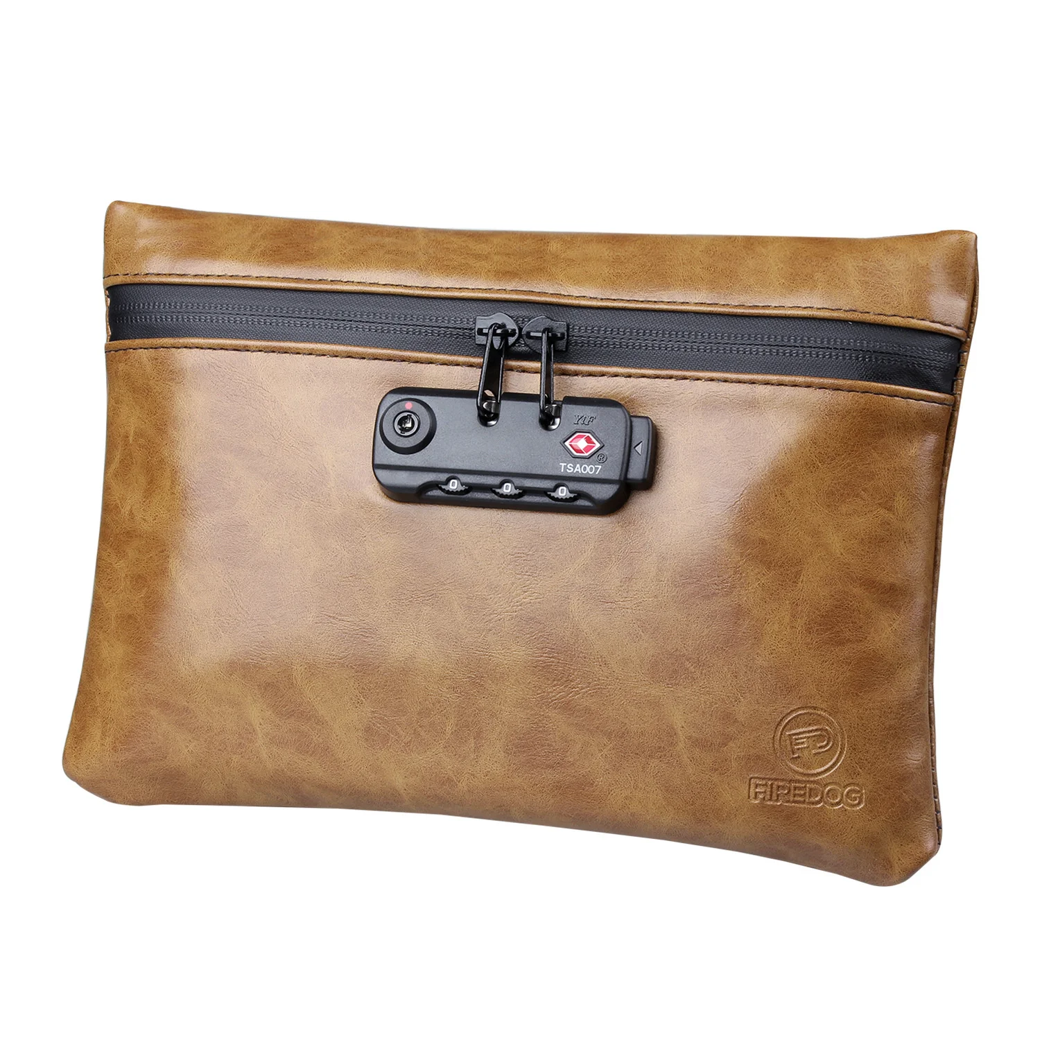Large Capacity Resealable Smell Proof Leather Bag Waterproof Bags With Combination Lock For Travel Stash Smoke Accessory Storage