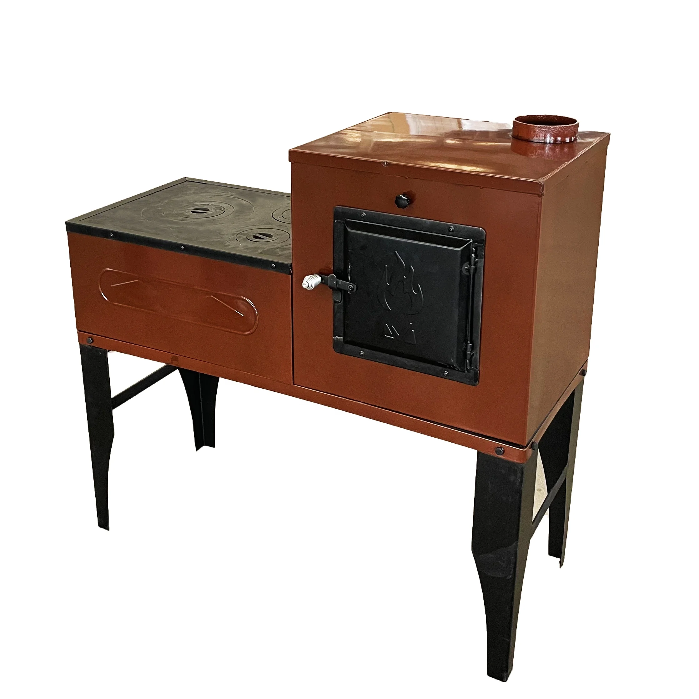 Stove Outdoor Wood Fire Stove Simple Classic TIA Steel Camping Cast Pcs Color Design Material Natural Origin Iron Rust Heating