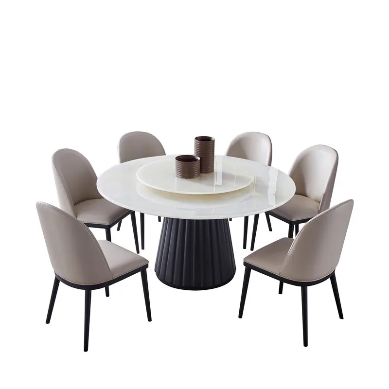 Small Round Dining Table With Rotating Centre Modern Dinning Set With 6 Chairs Marble Dining Table Set 4 Chairs