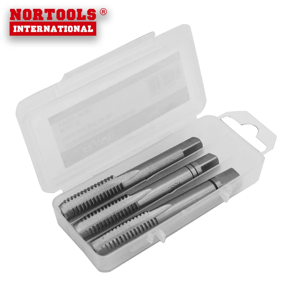 
Perfect Sales DIN352 3PCS HSS straight flute ISO metric coarse thread tools Hand Taps 