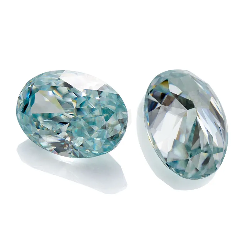 Thriving Gems Synthetic Gemstone Lab Created Diamond Unique Oval Moissanite DEF