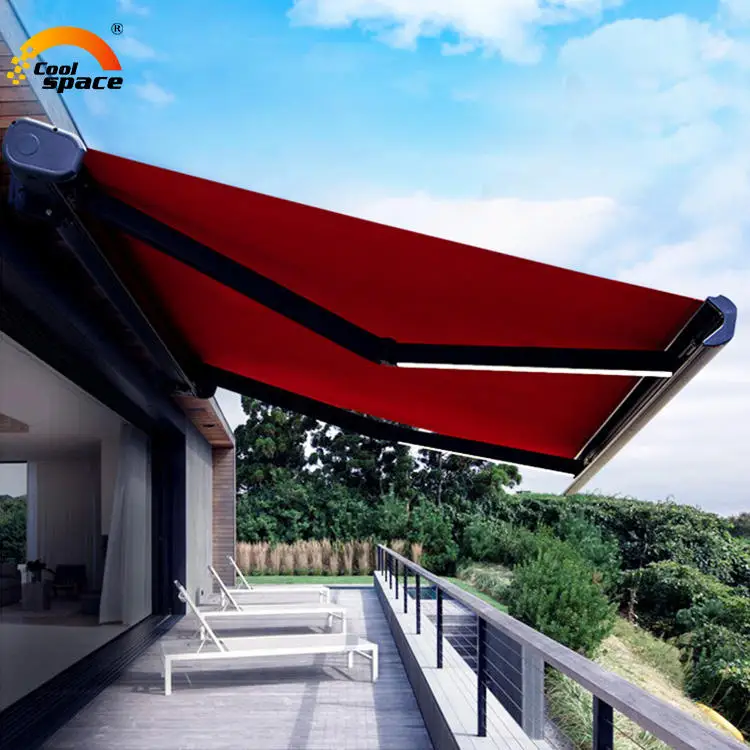 Aluminum Waterproof Retractable Roof System Tent Outdoor Motorized Gazebo Full Cassette Balcony Canopy