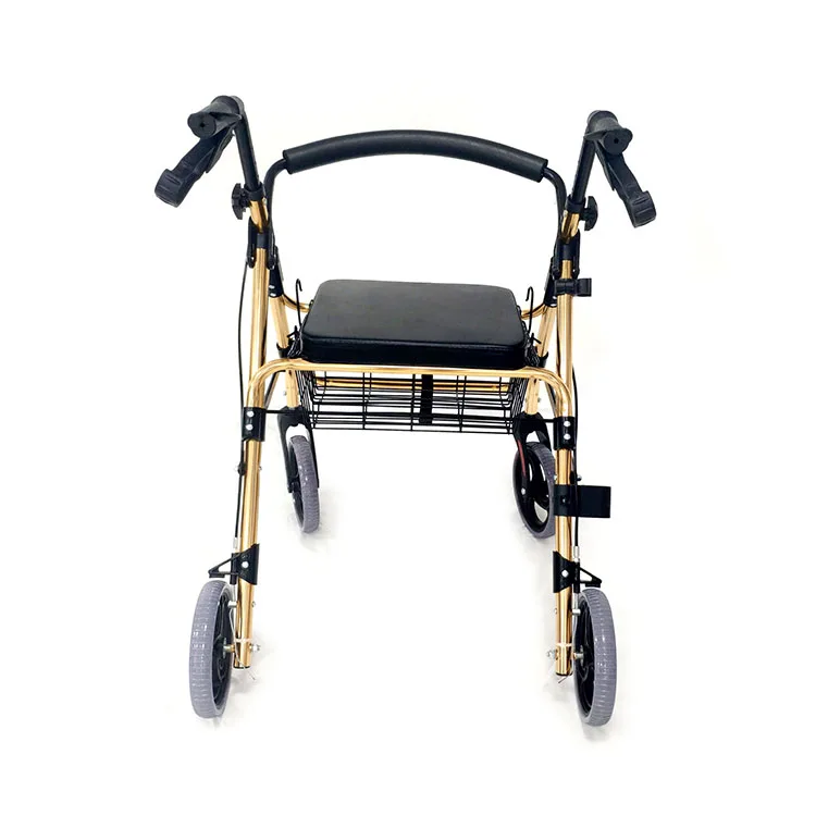Wholesale walking assist devices folding 4 wheel rollator walker with seat and basket