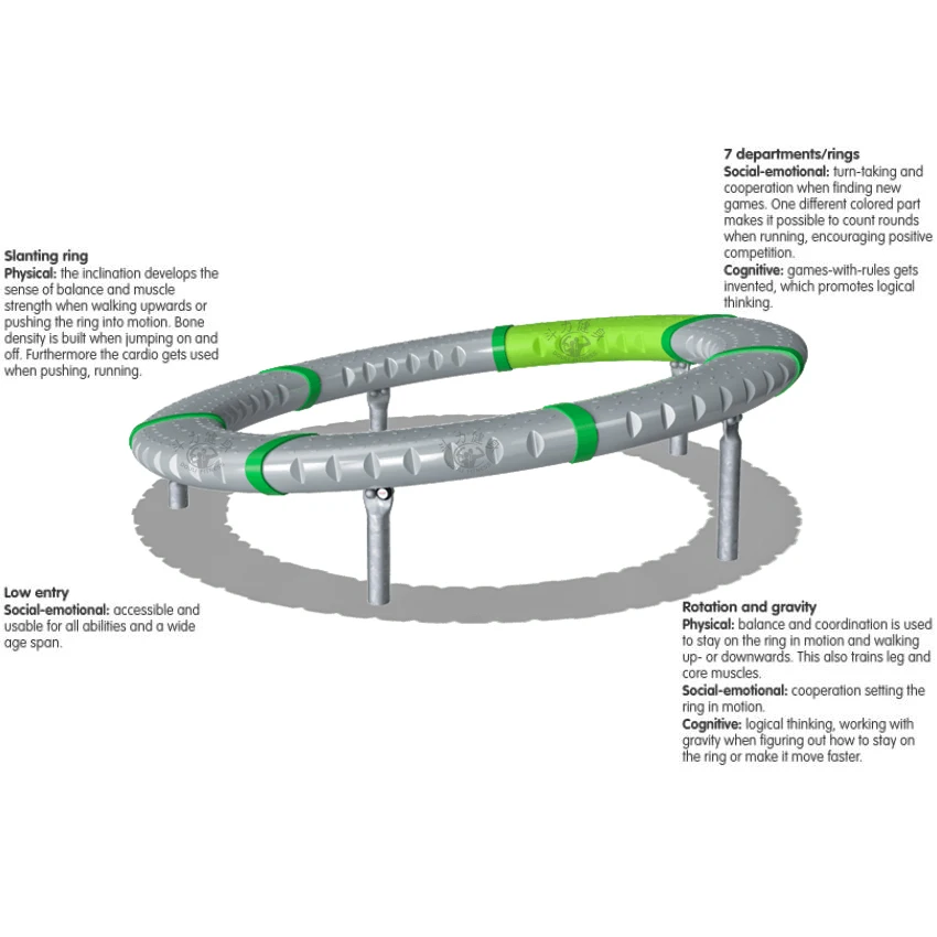 Douli updated outdoor indoor magic slanting ring carousel playground equipment LLDPE supernova rotating balancing running circle