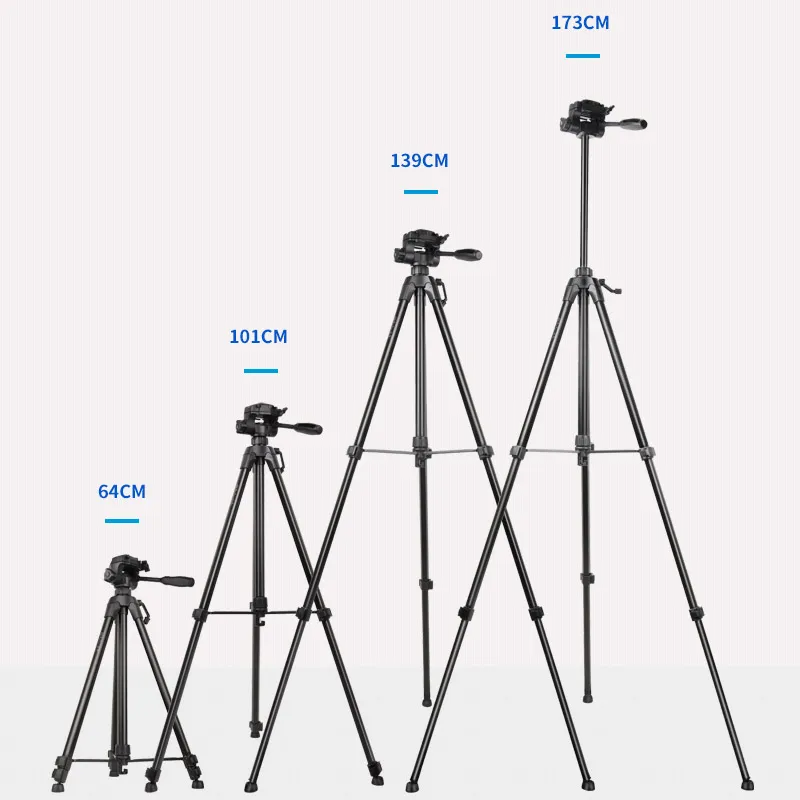 Q1730 подзарядки смартфонов алюминиевый монопод для селфи штатив-тренога с поворотной рукояткой головки dslr камера штатив stative 173 см штатив-Трипод стойка